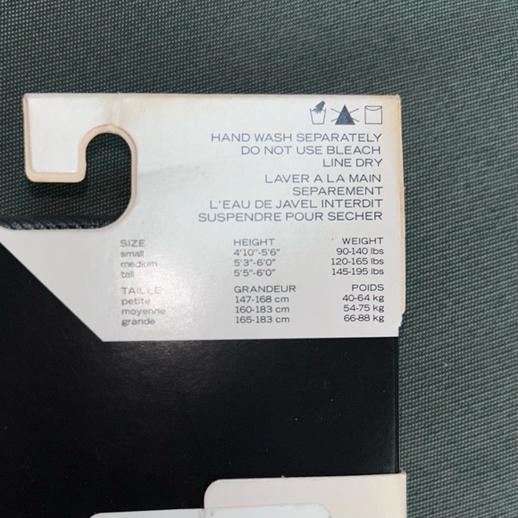 NWT DKNY Black & Silver Gray Opaque Flannel Tights Geometric 90s Y2K Layer M - Picture 8 of 10